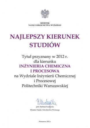 IChiP Najlepszy kierunek studiów 2012